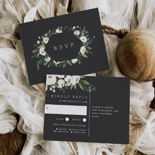 Carte Postale Réponse au choix de repas de mariage floral Paeony