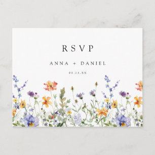 Carte Postale Réponse de mariage floral élégant d'été