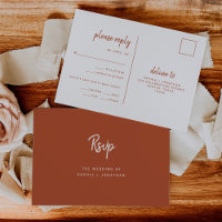 Réponse de Mariage Minimaliste Terracotta | Choix 