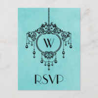Carte postale Réponse du chandelier Vintage Aqua
