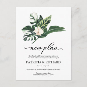 Carte Postale Report du Mariage floral tropical Nouveau plan
