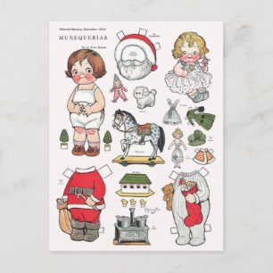 Carte postale Reproduction de poupées en papier de