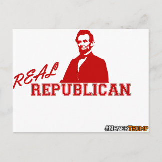Carte Postale Républicain réel, Lincoln, jamais Trump