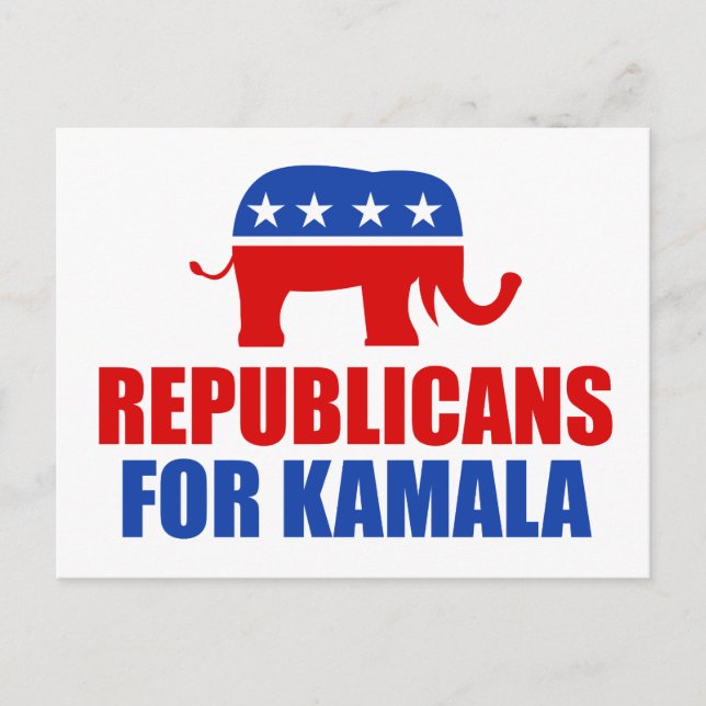 Carte Postale Républicains pour Kamala Harris Elephant (Devant)