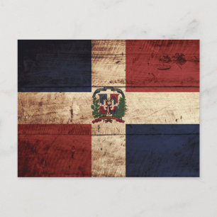 Carte Postale République dominicaine Drapeau sur le vieux grain 