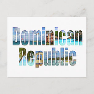 Carte Postale République Dominicaine sites touristiques en lettr