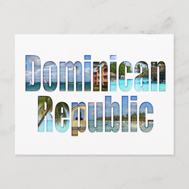 Carte Postale République Dominicaine sites touristiques en lettr (Devant)