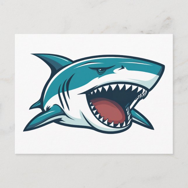 Carte Postale Requin à bouche ouverte (Devant)