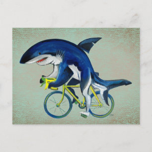 Carte Postale Requin à vélo
