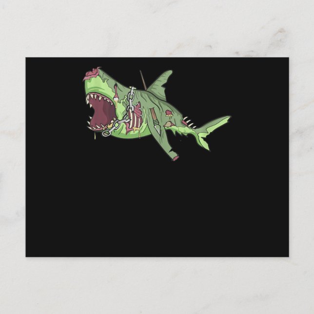 Carte Postale requin cool Zombie Funny Lazy DO-IT-YOURSELF Costu (Devant)