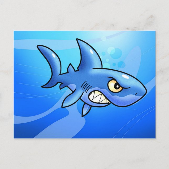 Carte Postale Requin de dessin animé fantastique (Devant)