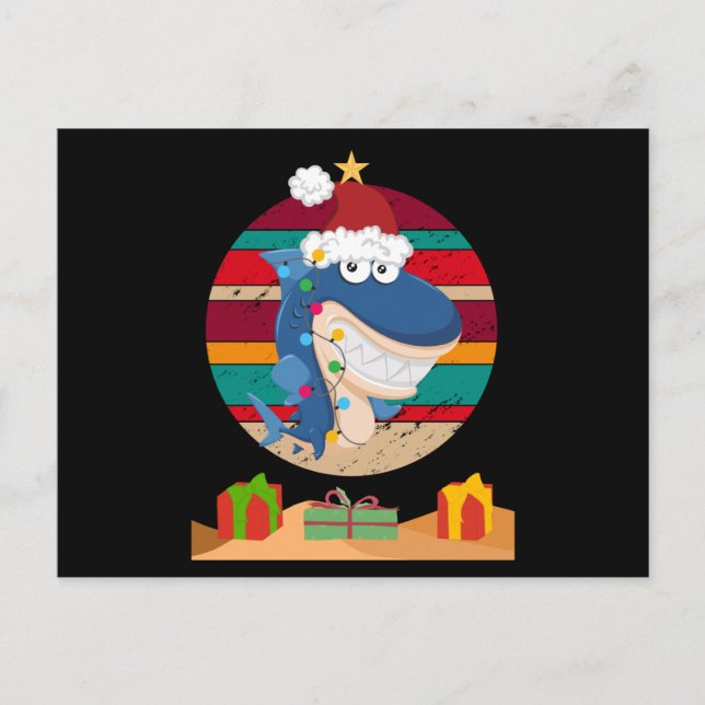Carte Postale requin de noël (Devant)