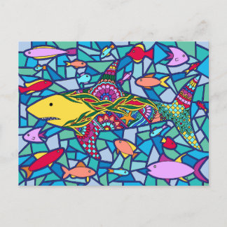 Carte Postale Requin mosaïque
