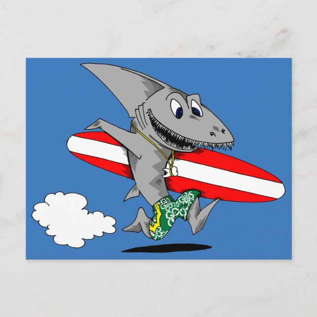 Carte Postale Requin surf (Devant)