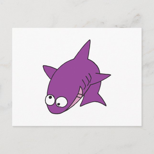 Carte Postale requin violet idiot (Devant)