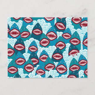 Carte Postale Requins affamés