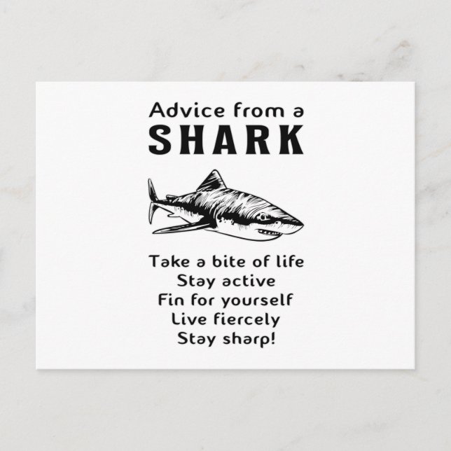 Carte Postale Requins Poisson Mer Ailette De Requin Cool Océan C (Devant)