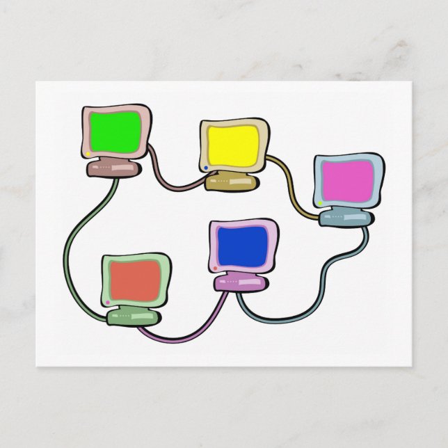 Carte Postale Réseau informatique (Devant)