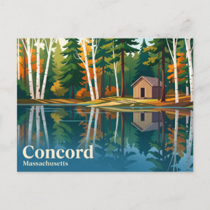 Carte Postale Réserve d'État de l'étang de Walden USA
