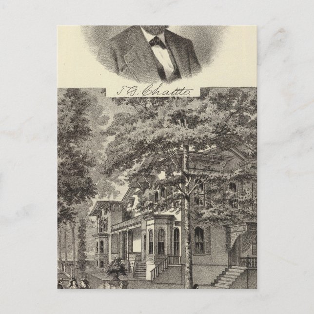 Carte Postale Résidence du Dr TG Chattle, Long Branch (Devant)