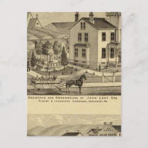 Carte Postale Résidence et serre de John Lent Sewickley