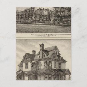 Carte Postale Résidences de JR Fisher et MP Simpson, Kansas