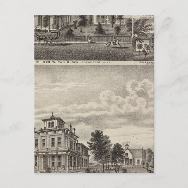 Carte Postale Résidences en Rochester, Minnesota (Devant)