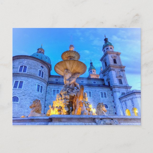 Carte Postale Residenzplatz à Salzbourg, Autriche (Devant)