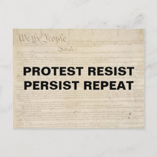 Carte Postale Résister à la protestation persister Répéter We th
