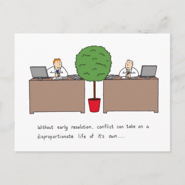 Carte Postale Résolution des conflits en milieu de travail, Dess (Devant)