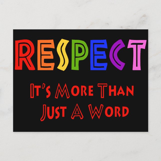 Carte Postale Respect arc-en-ciel (Devant)