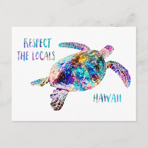 Carte Postale Respectez la citation de la tortue marine locale T