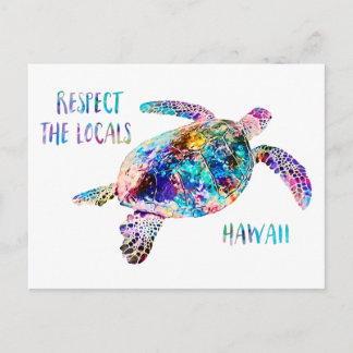 Carte Postale Respectez la citation de la tortue marine locale T