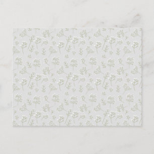 Carte Postale Respiration de bébé Blanche Gypsophile Florale Aqu
