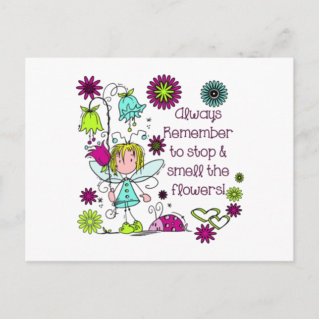 Carte Postale Respirez les Fleurs (Devant)