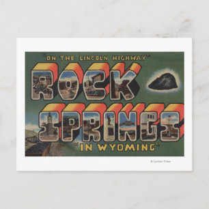Carte Postale Ressorts rocheux, Wyoming - Scènes de grandes lett