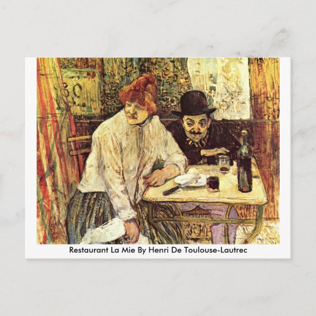 Carte Postale Restaurant La Mie By Henri De Toulouse-Lautrec (Devant)