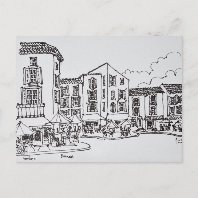 Carte Postale Restauration En Plein Air | Gordes, Sud de la Fran (Devant)
