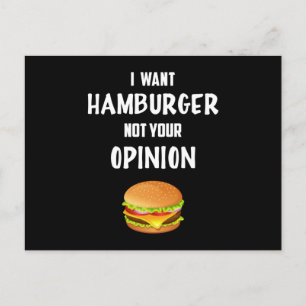 Carte Postale Restauration rapide Burger Fromage Drôle Foodie Ma