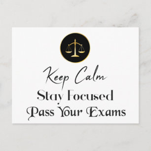 Carte Postale Reste Calme ! Restez Concentrés. Passez Vos Examen
