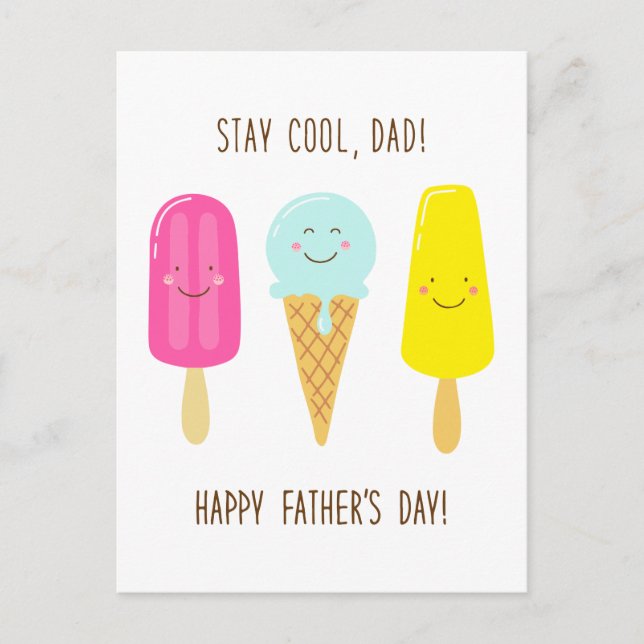 Carte Postale Reste Cool, papa ! Bonne Fête des pères ! (Devant)