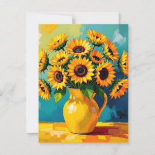 Carte Postale Rester en contact   Fleurs jaunes