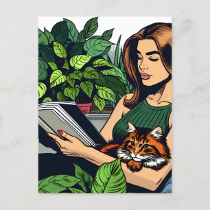 Carte Postale Rester en contact Lecture