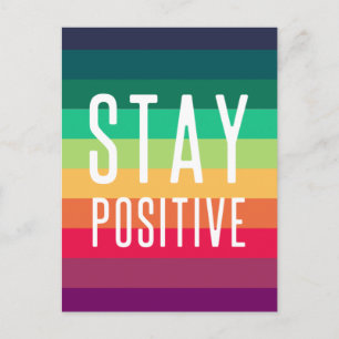 Carte Postale Rester positif Rainbow Modern Stripe élégant LGB
