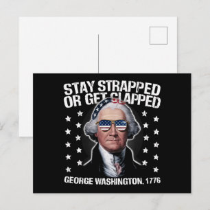 Carte Postale Restez armés ou prenez une raclée George Washingto