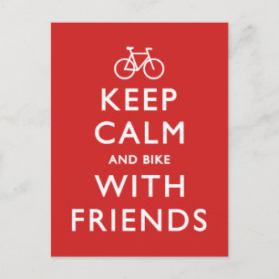 Carte Postale Restez au calme et à vélo avec vos amis