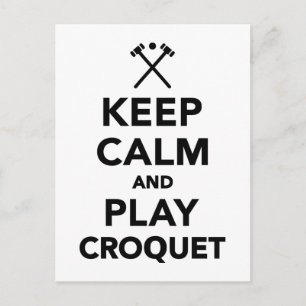 Carte Postale Restez calme et jouez au Croquet