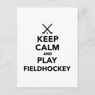 Carte Postale Restez calme et jouez au hockey sur gazon