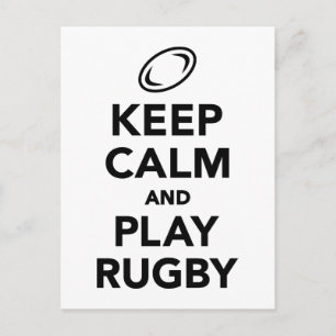 Carte Postale Restez calme et jouez au rugby