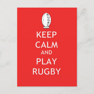 Carte Postale Restez calme et jouez au rugby